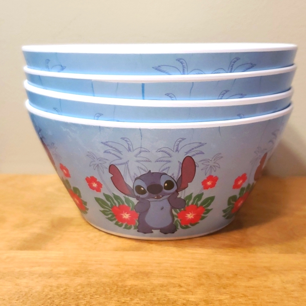 Set of 4 Disney Stitch Melamine Bowls